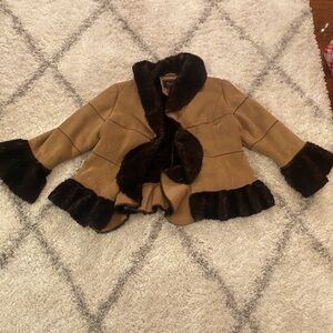 Vintage fur lined brown terry lewis coat